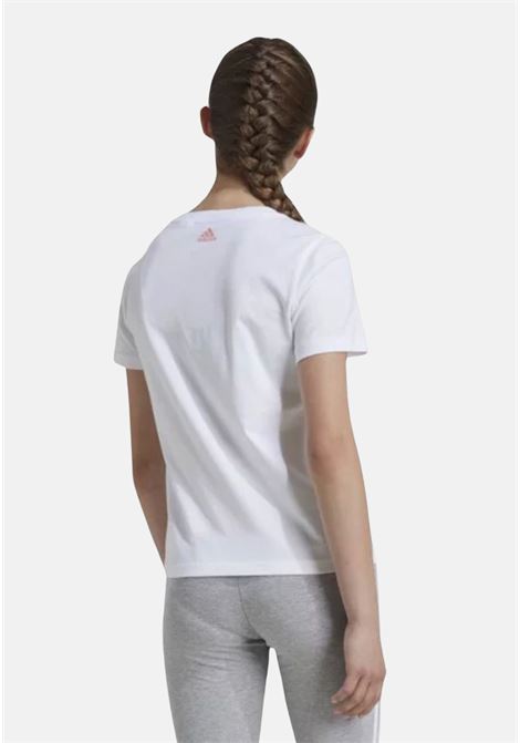 T-shirt a manica corta bianca da bambina con stampa Love Adidas ADIDAS ORIGINALS | IW2484.